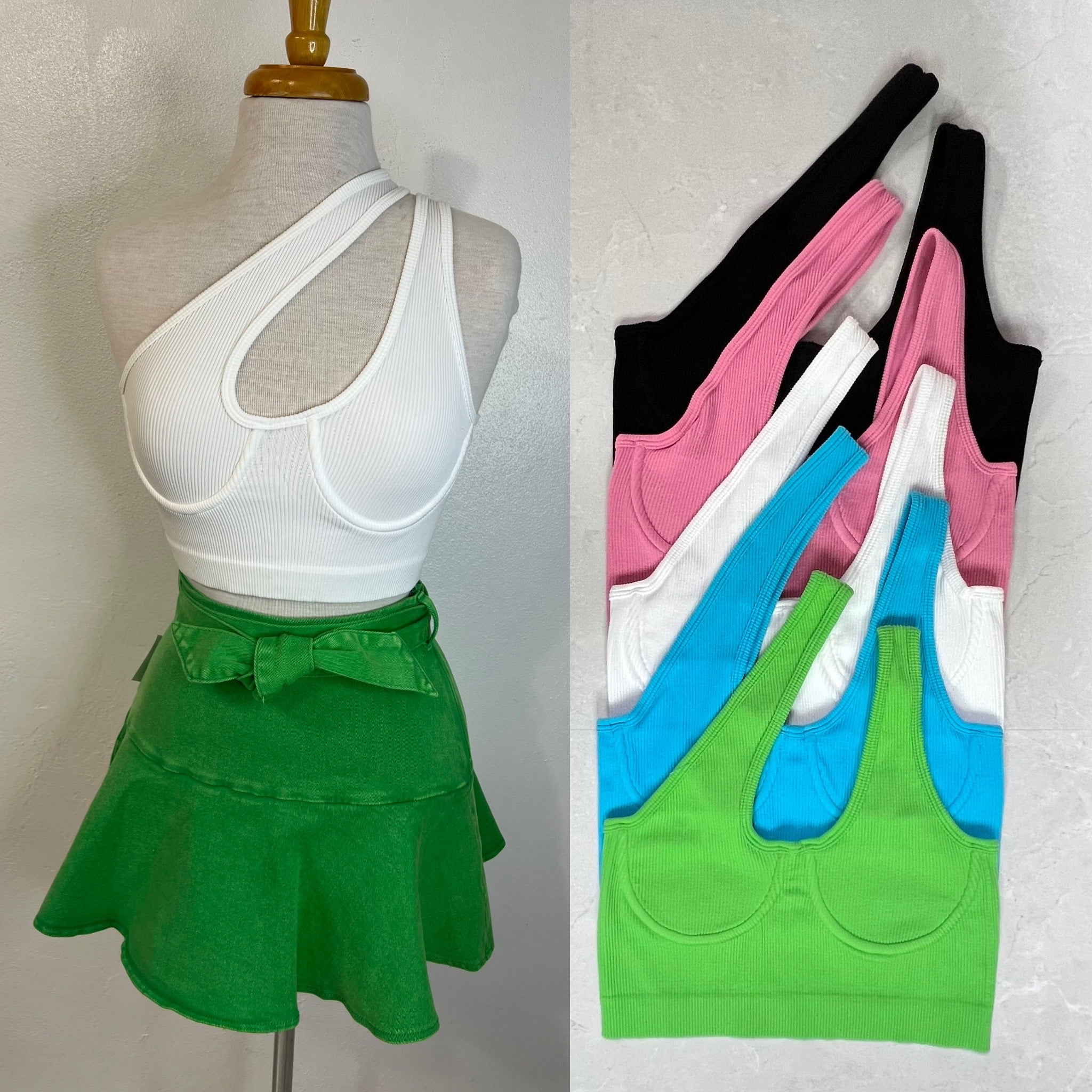 Assymetrical basic crop top