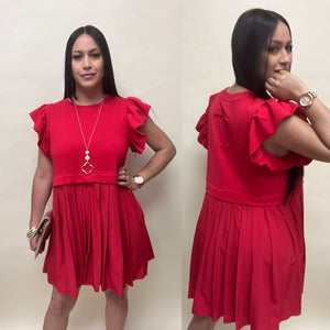 Pleated Knit Dress