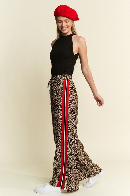 Striped Leopard palazzo pants