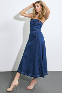 Strapless denim dress