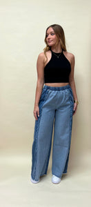 Doble tone wide leg jean