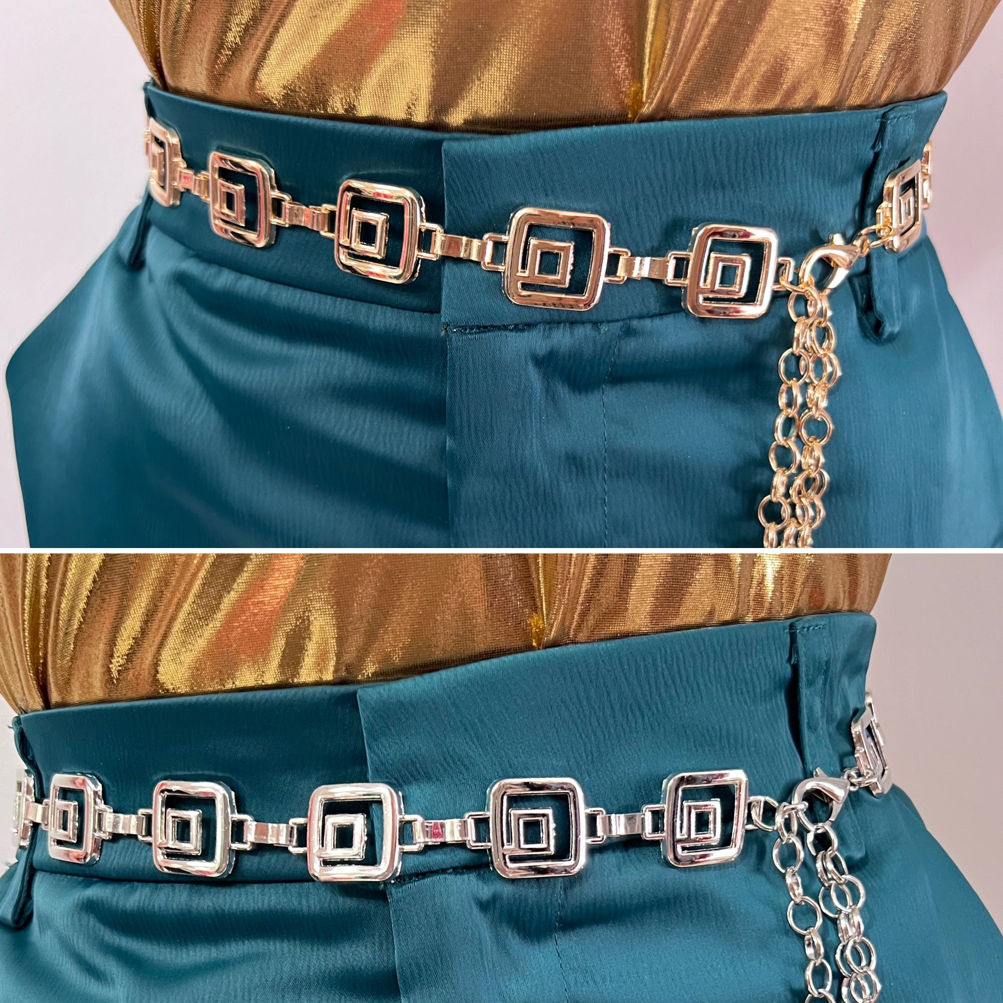 Squared chain belt