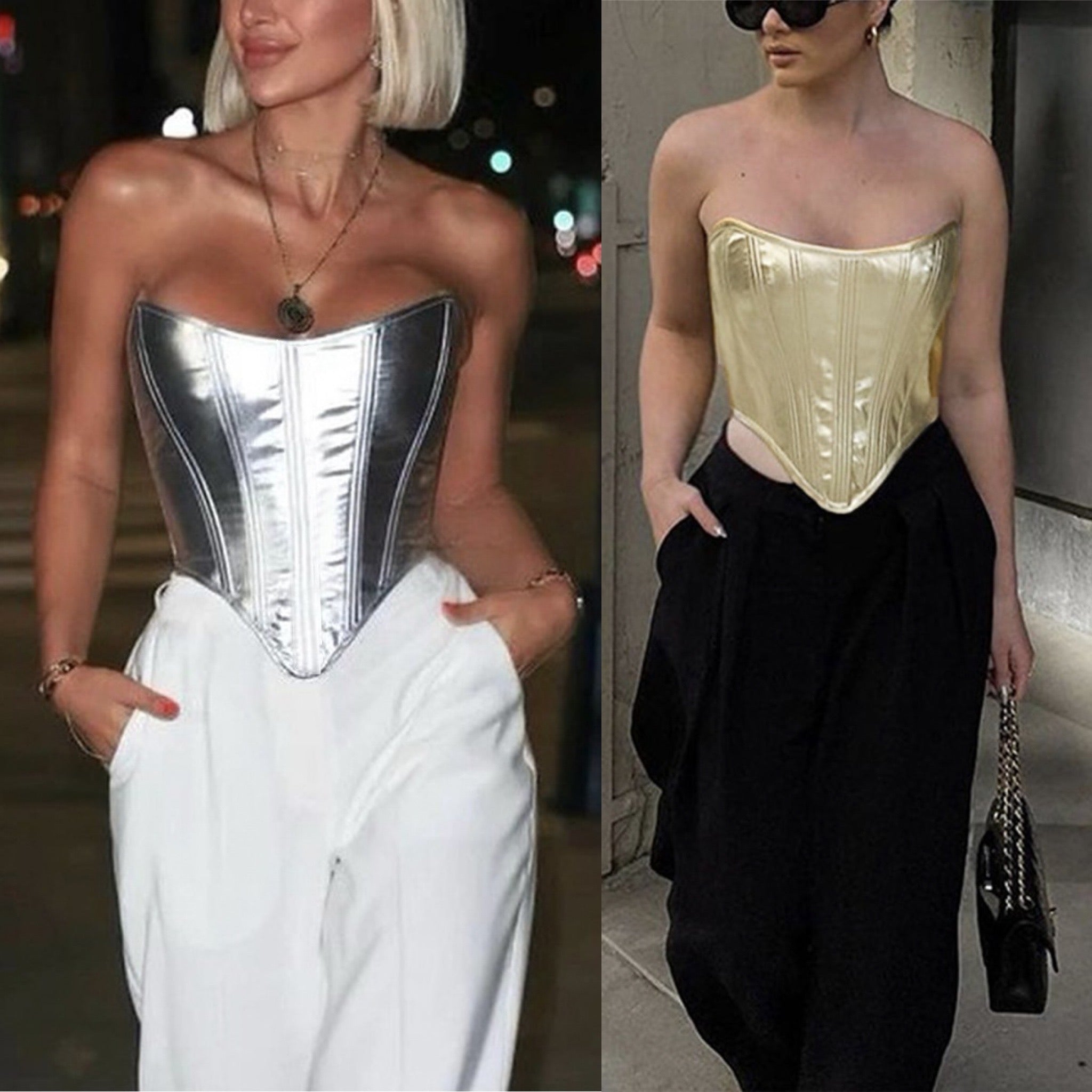 Metallic bustier