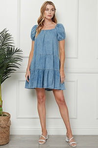 Layered denim dress, Regular & Plus Sizes