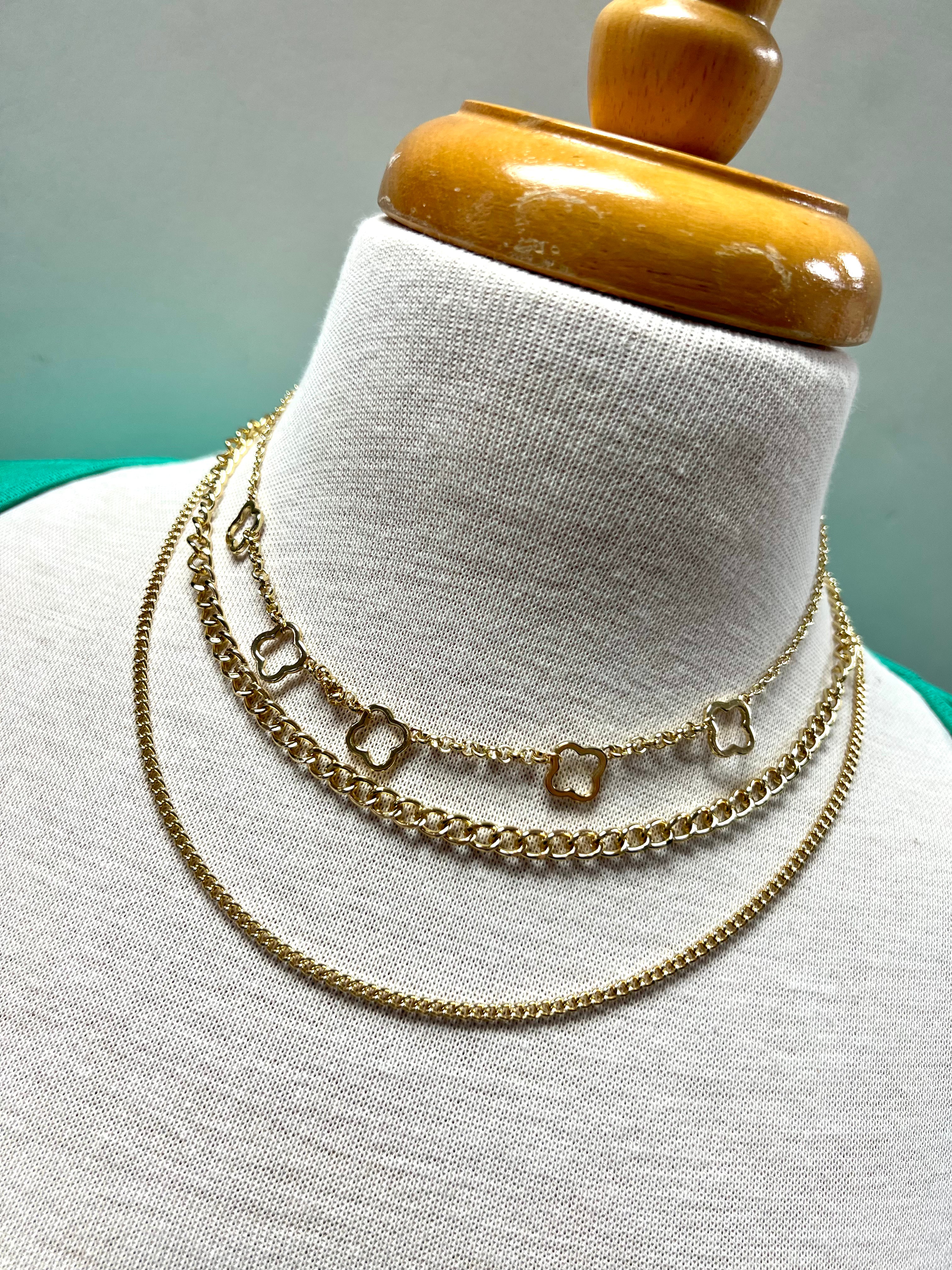 Multi layered chains necklace