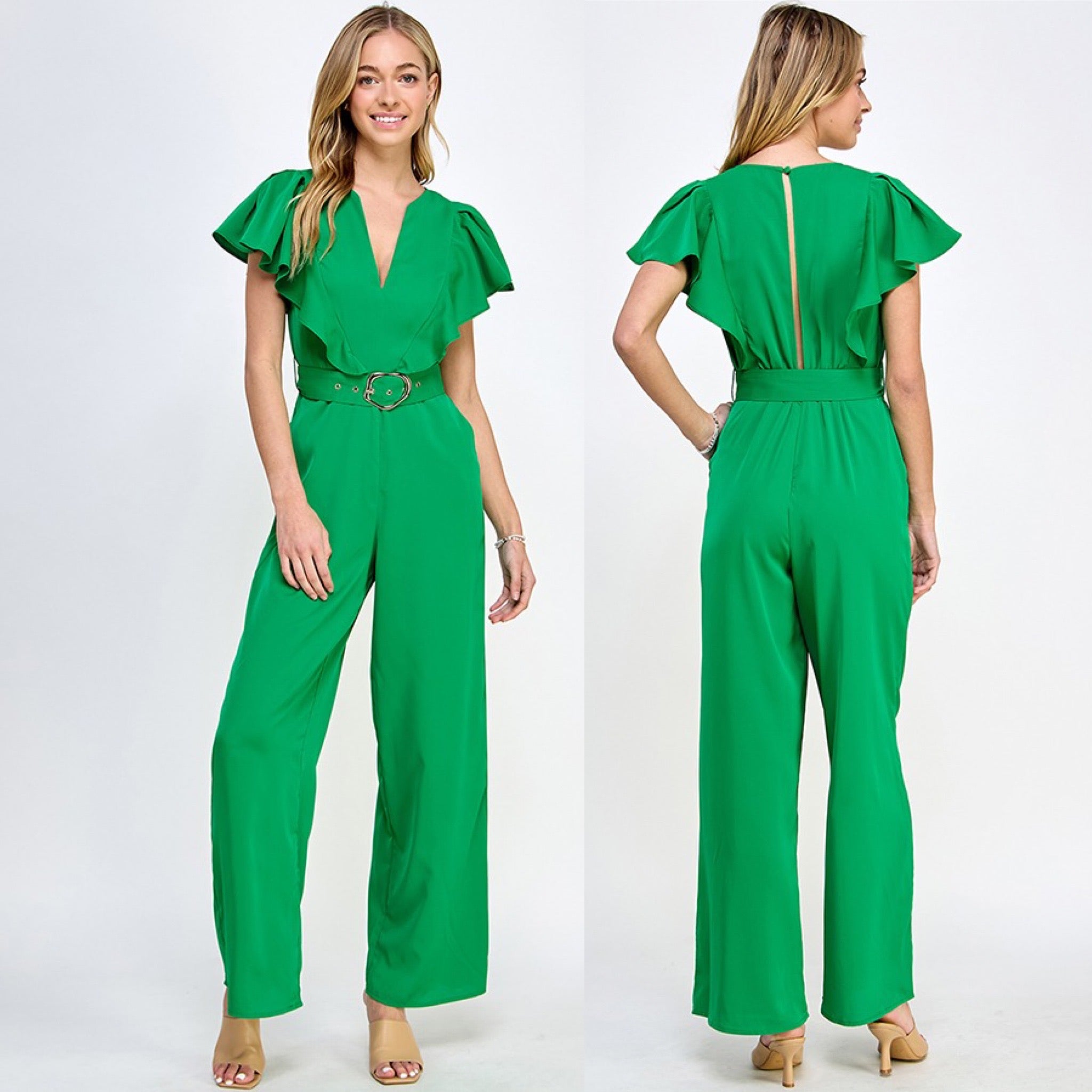 Ruffles sleeves jumpsuit