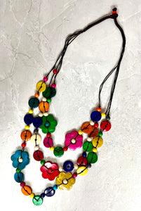 Flowers layered necklace