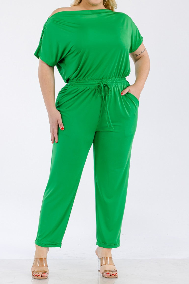 Boat neck PLUS jumpsuit