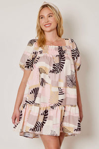 Leaves printed Plus dress