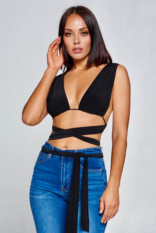 Crossed crop top