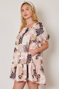 Leaves printed Plus dress