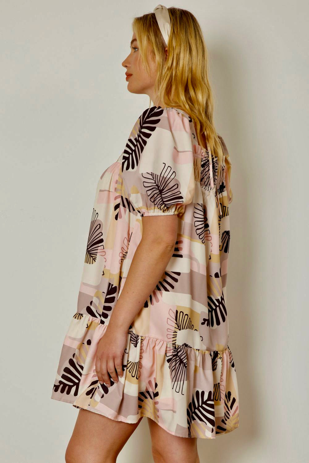 Leaves printed Plus dress