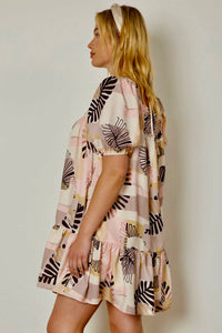 Leaves printed Plus dress