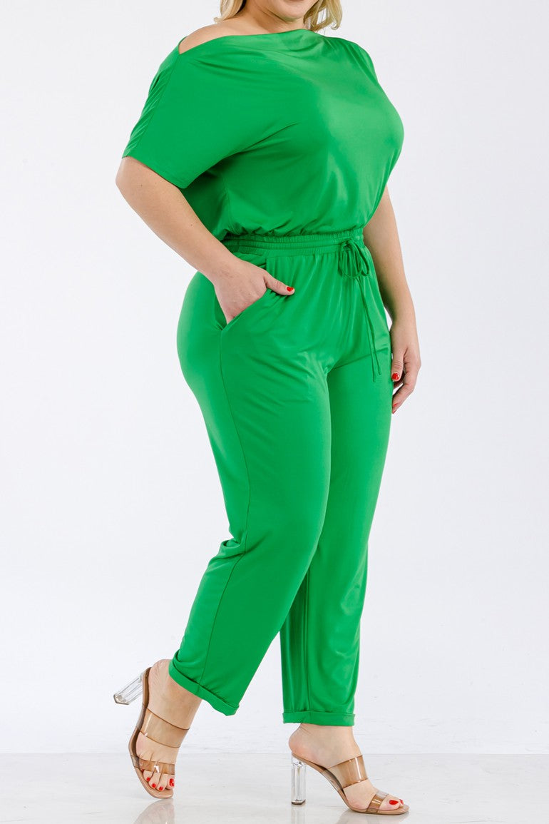 Boat neck PLUS jumpsuit