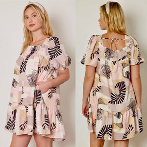 Leaves printed Plus dress