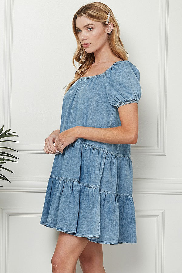 Layered denim dress, Regular & Plus Sizes