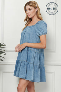 Layered denim dress, Regular & Plus Sizes