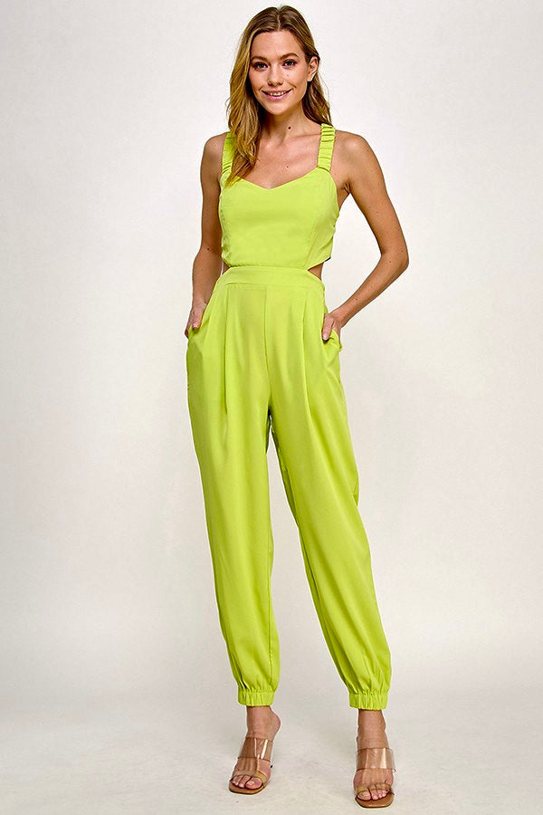 Back crossed jumpsuit