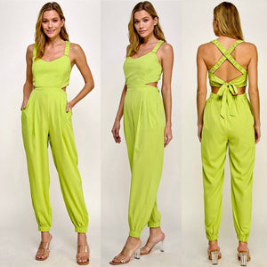 Back crossed jumpsuit