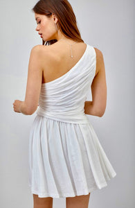 One shoulder draped dress