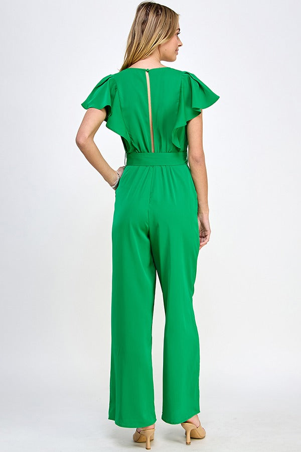 Ruffles sleeves jumpsuit