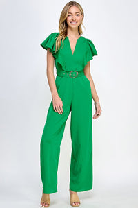 Ruffles sleeves jumpsuit