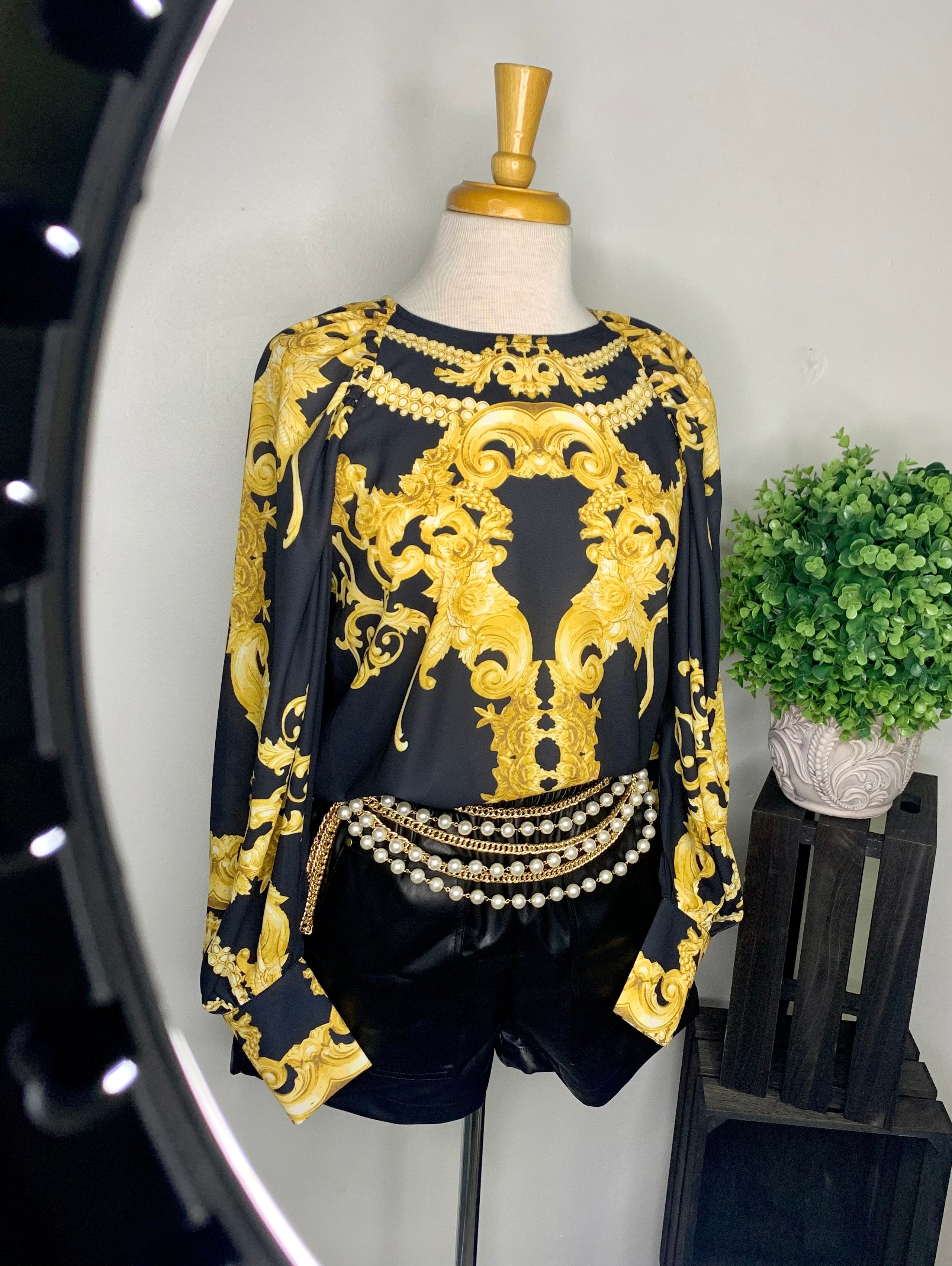 Baroque print blouse