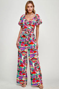 Bubble sleeves jumpsuit