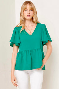 Bell sleeves layered blouse