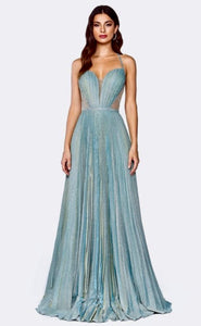 Draped & Pleated shiny gown