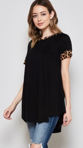 Leopard contrast blouse