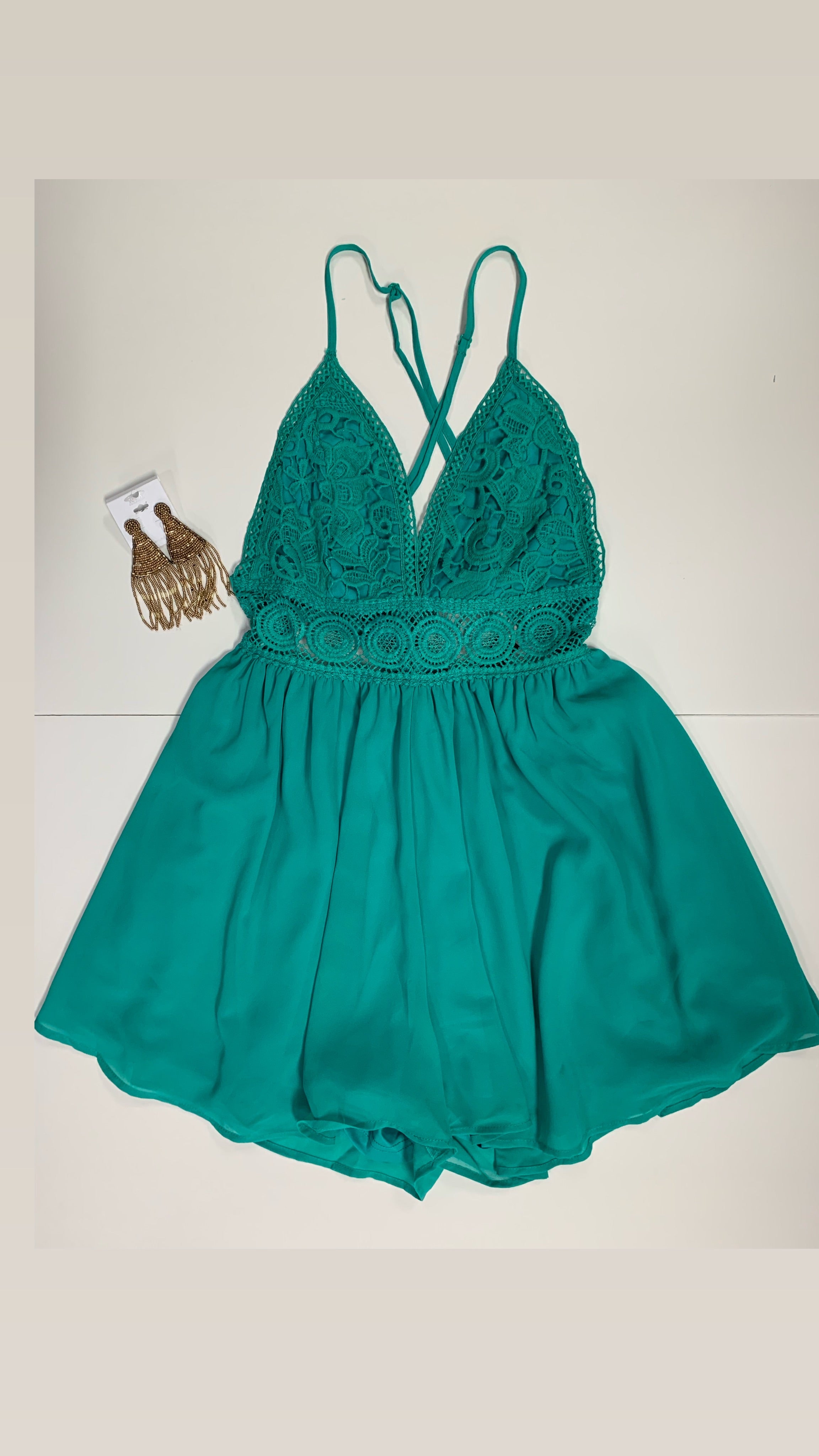 Chiffon crossed back romper