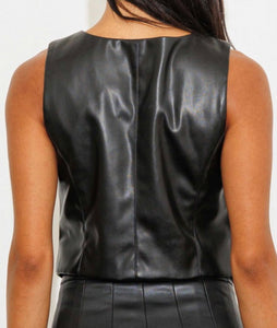 VIBRANT faux leather vest