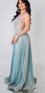 Draped & Pleated shiny gown