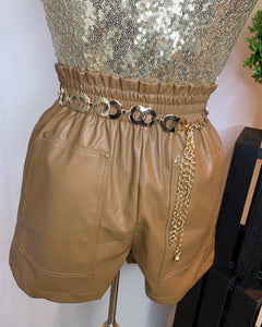 Faux leather short