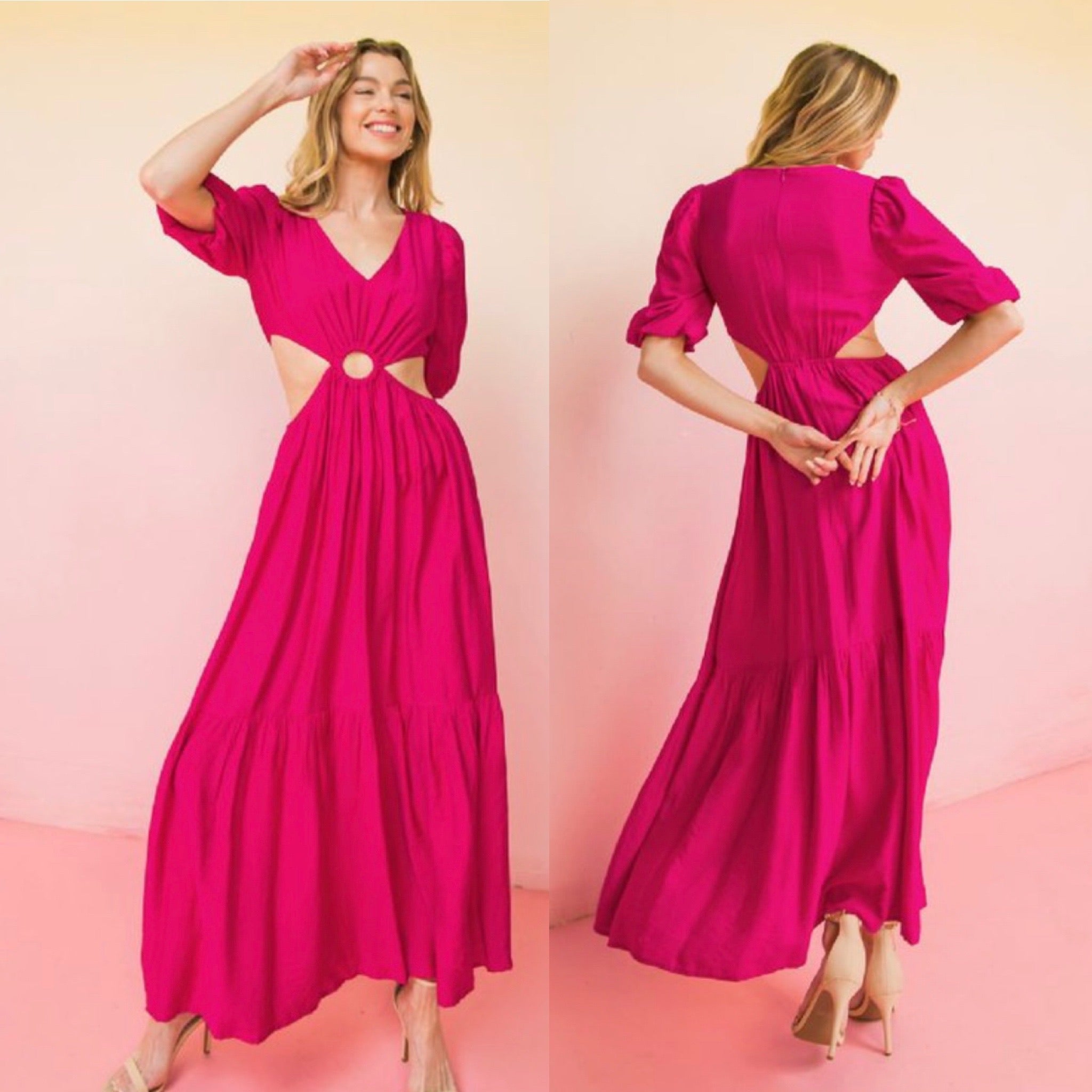 Front ring maxi dress