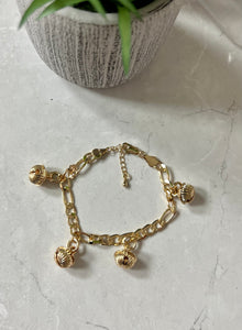 Charms gold filled bracelet