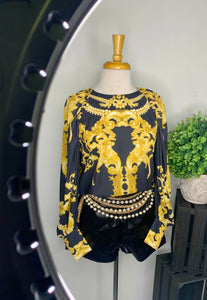 Baroque print blouse