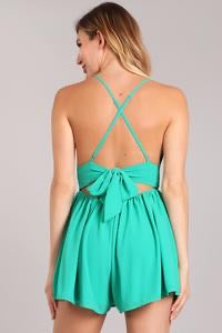 Chiffon crossed back romper