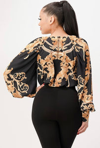 Baroque print blouse