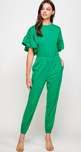 Ruffles sleeves jumpsuit