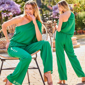 One shoulder jumpsuit