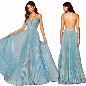 Draped & Pleated shiny gown