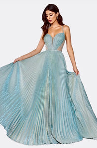 Draped & Pleated shiny gown