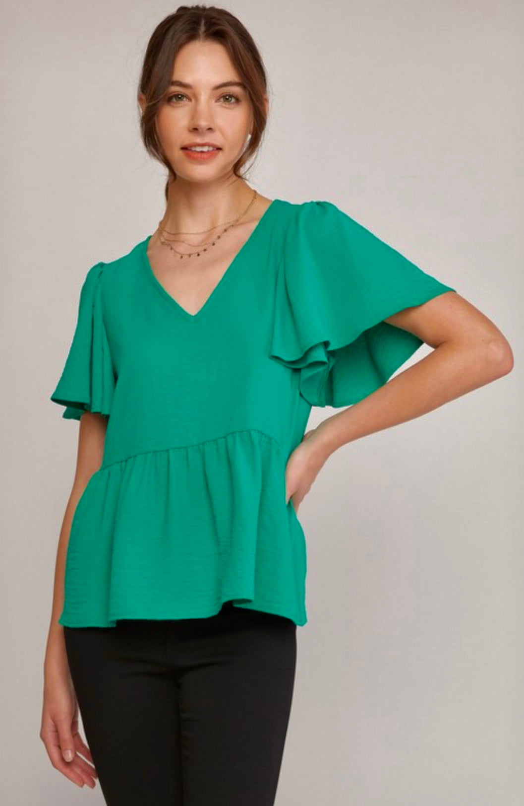 Bell sleeves layered blouse