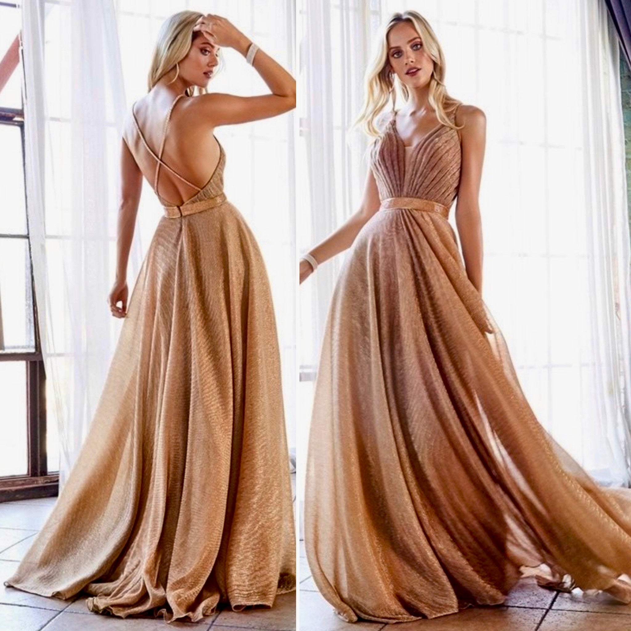 Rose Gold draped gown