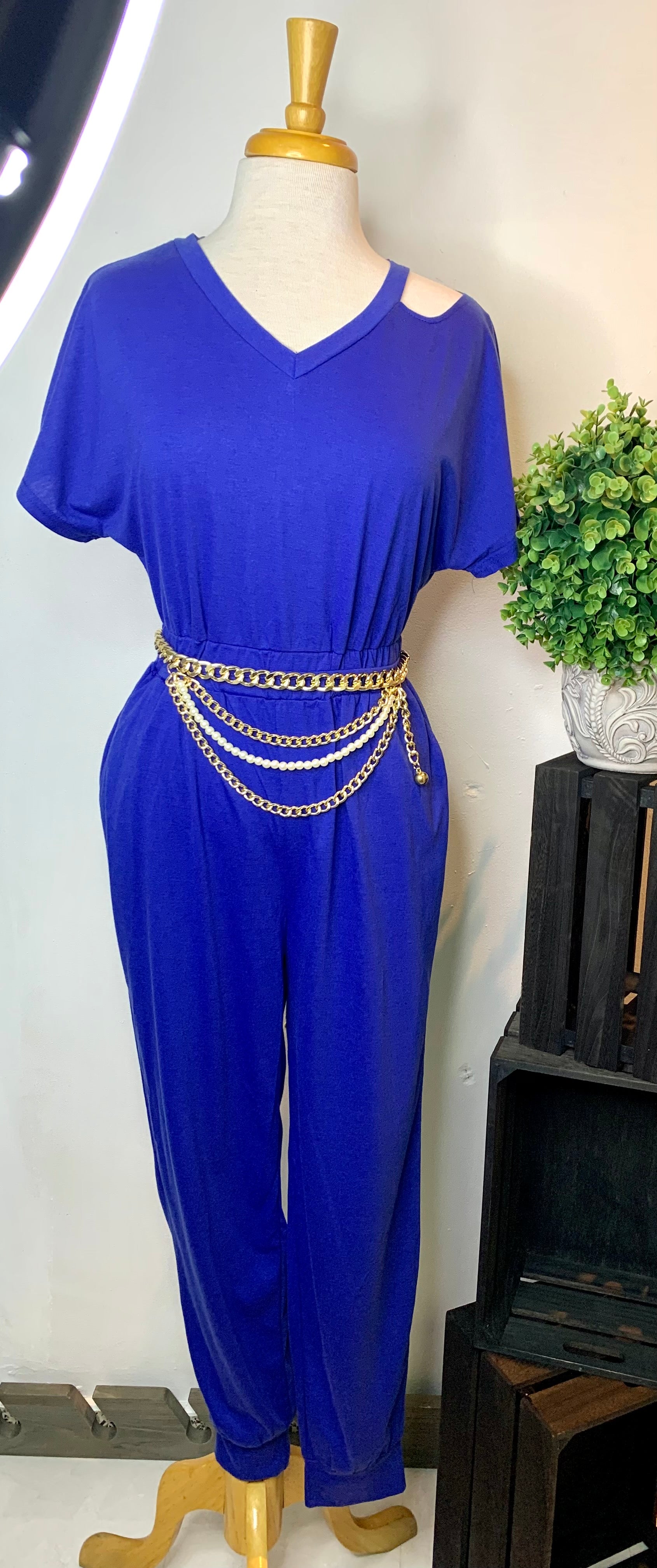 V neck  jumpsuit