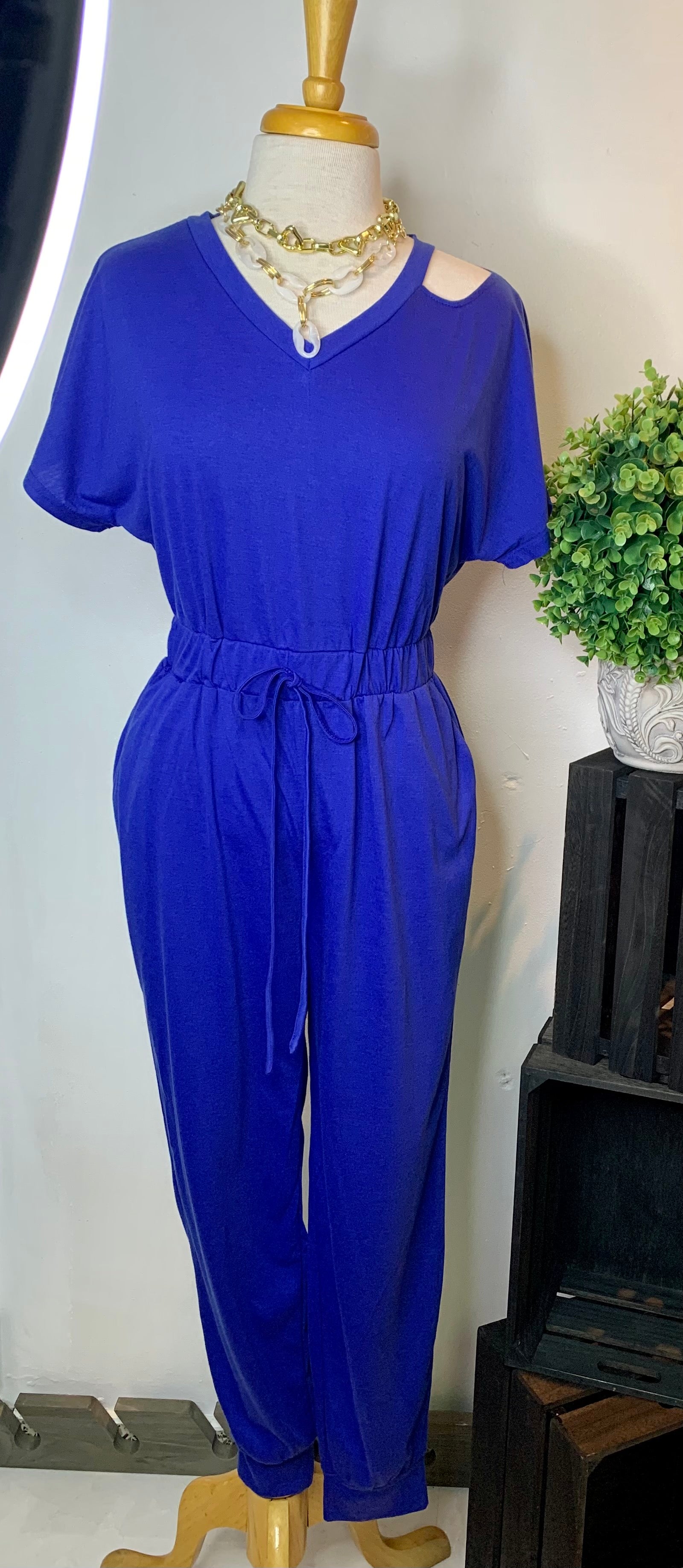 V neck  jumpsuit