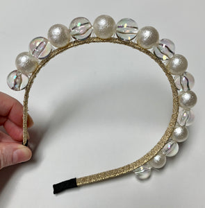 Pearls and clear balls headband
