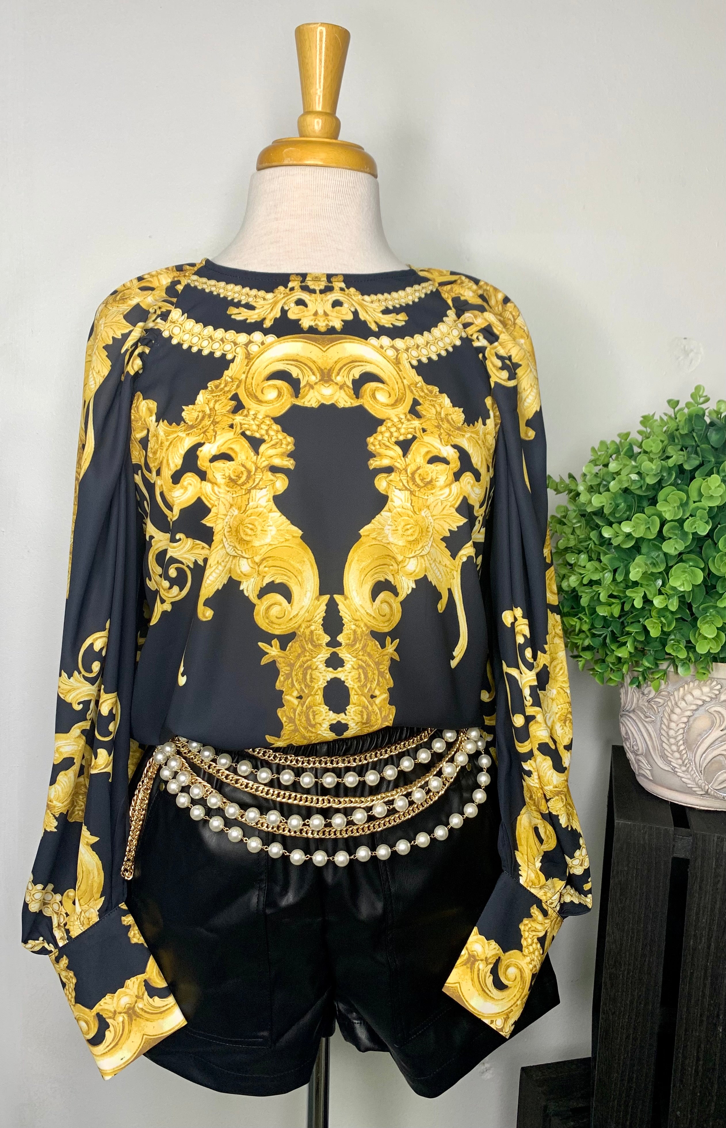 Baroque print blouse